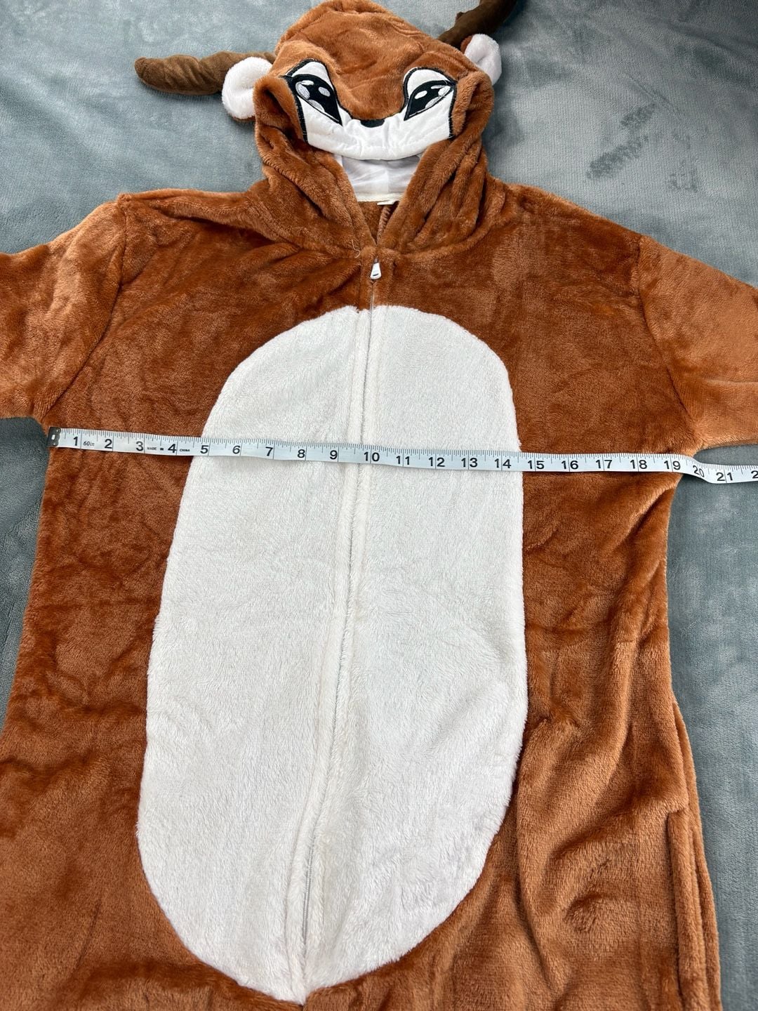 Reindeer Deer Adult Plush bodysuit Costume Hooded Brown Animal Pajamas 3