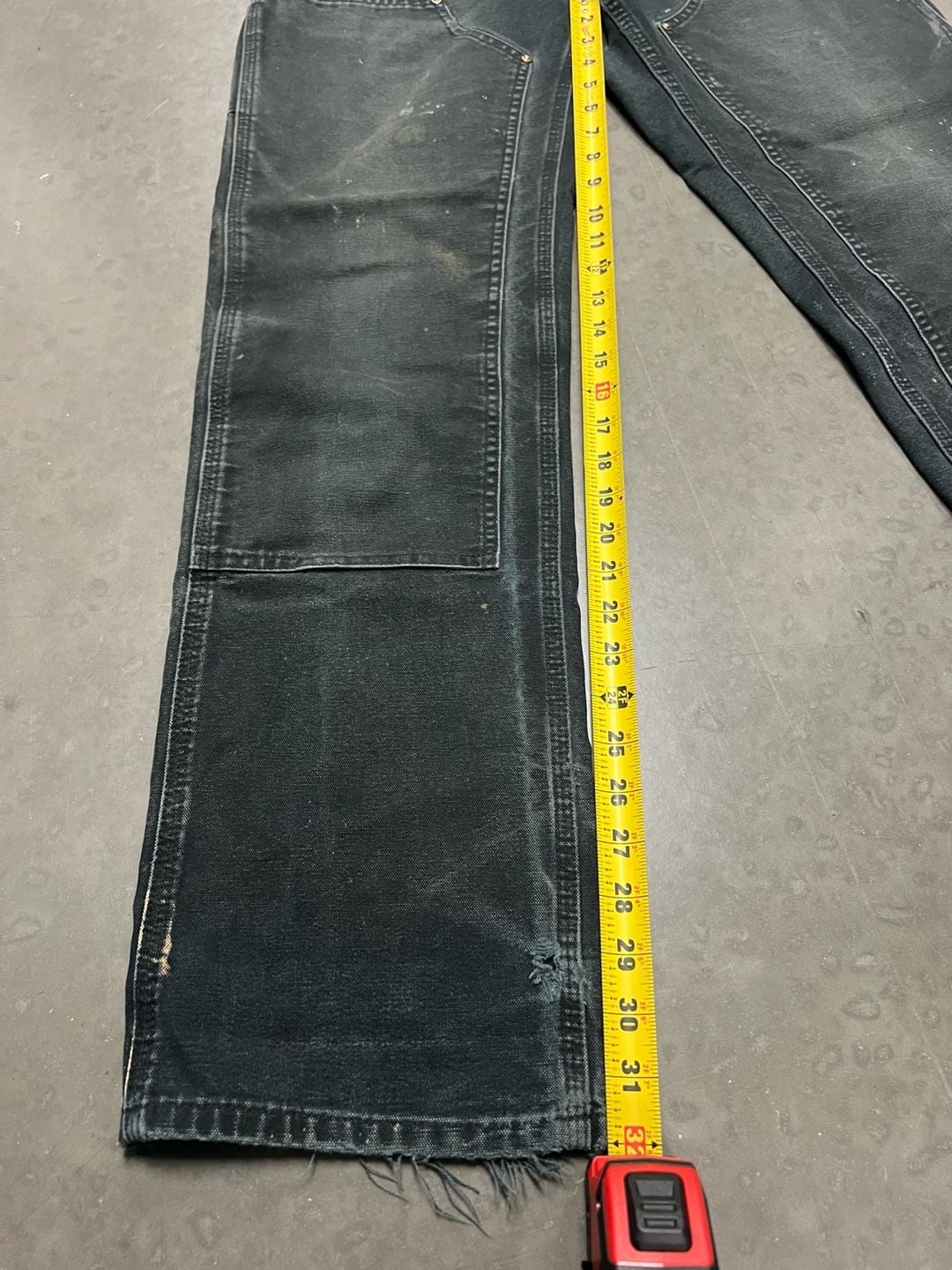 Carhartt B01 Double Knee Work Pants Size 29x31 Black Faded 9