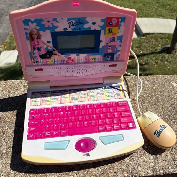 Barbie B-Book Learning Laptop Toy with Mouse Pink