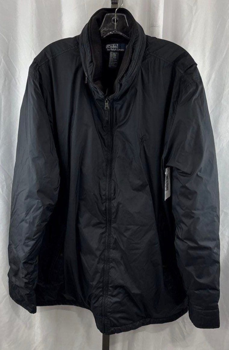 Polo By Ralph Lauren Jacket Size 2LT Black Full Zip Fleece Lined 2