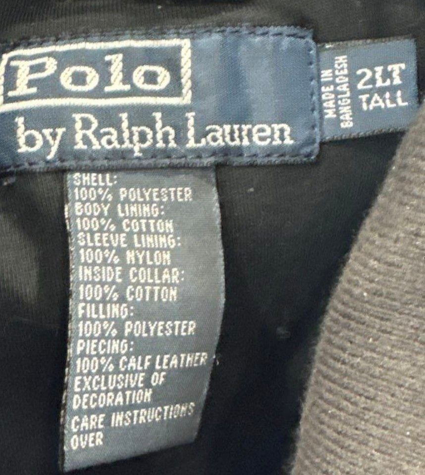 Polo By Ralph Lauren Jacket Size 2LT Black Full Zip Fleece Lined 3