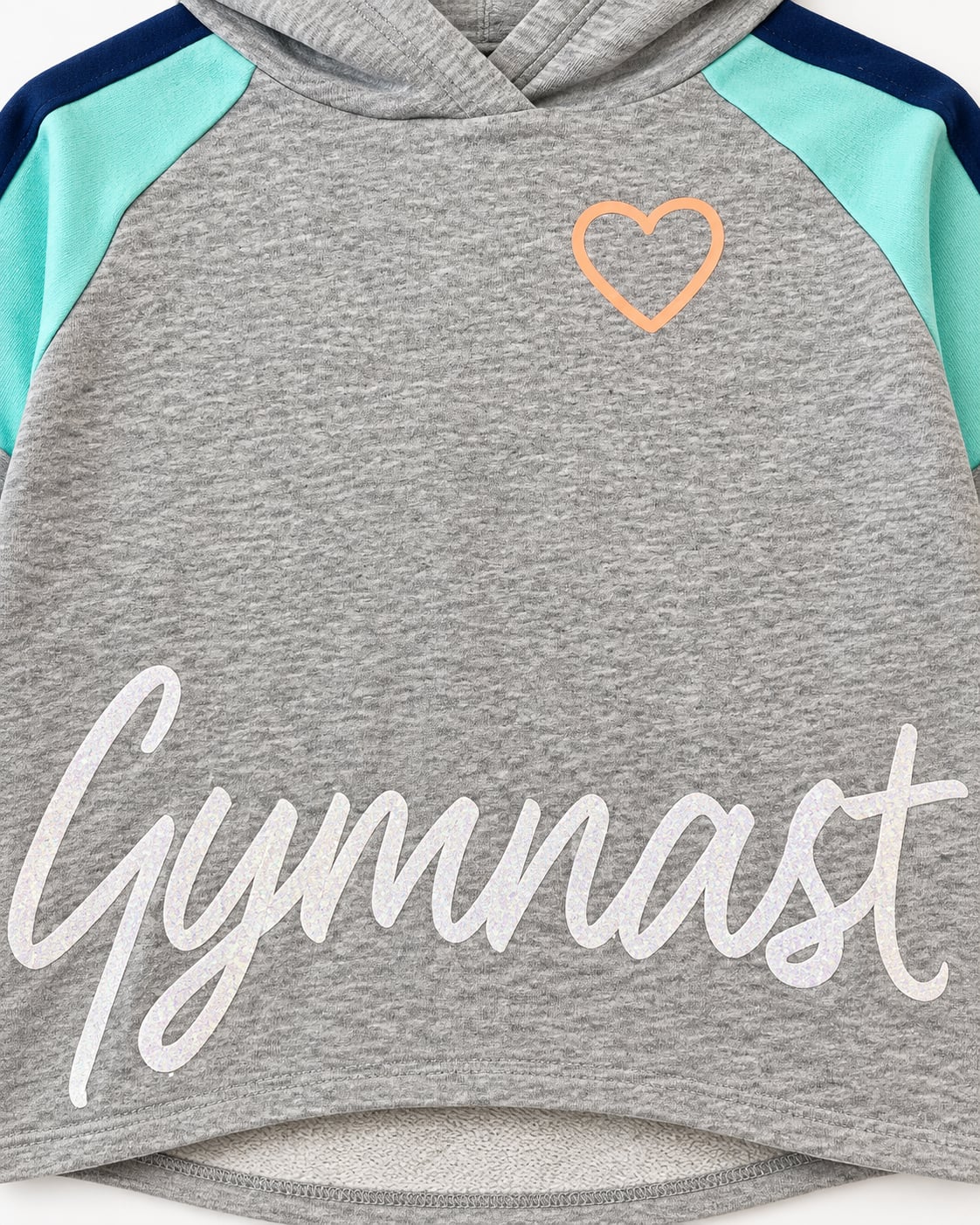 Justice Active Girls Gymnast Hoodie Size 10 Gray Mint Navy Glitter 3