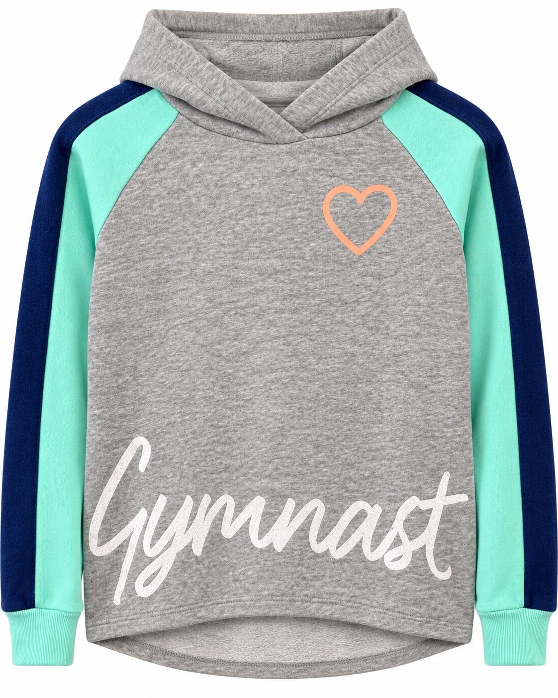 Justice Active Girls Gymnast Hoodie Size 10 Gray Mint Navy Glitter 11