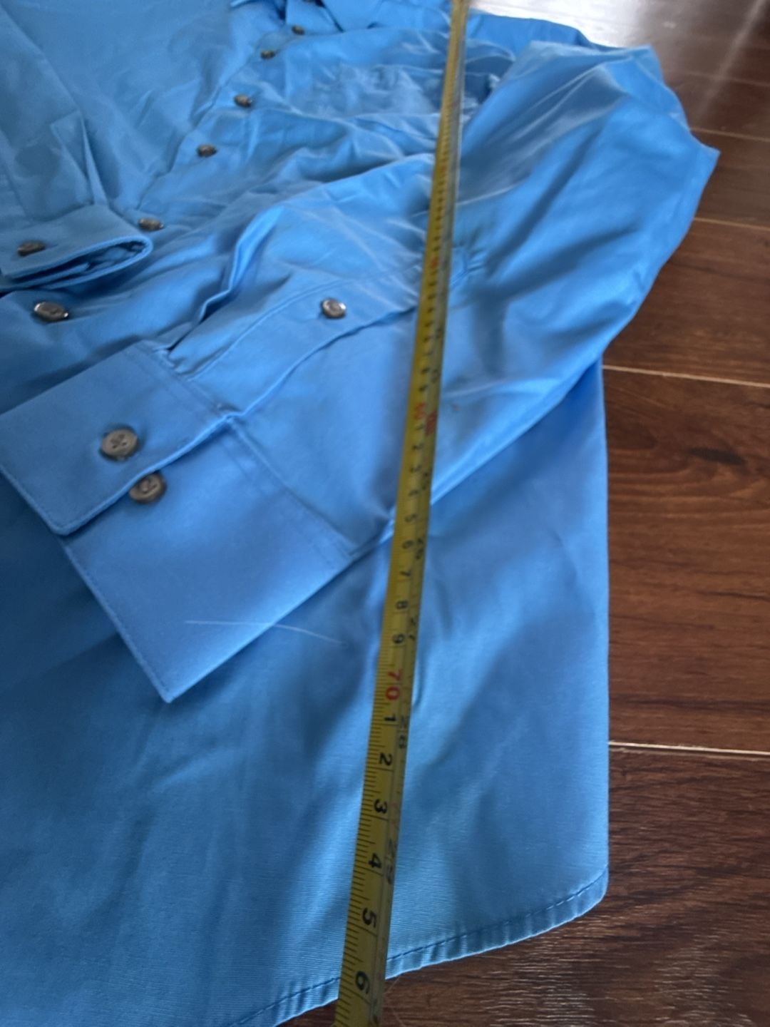 Van Heusen Fitted Wrinkle Free Dress Shirt Blue Size 18 36/37 6