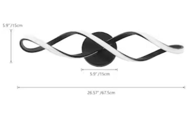 Aiwen 26.6-In Black Integrated LED Vanity Light 3