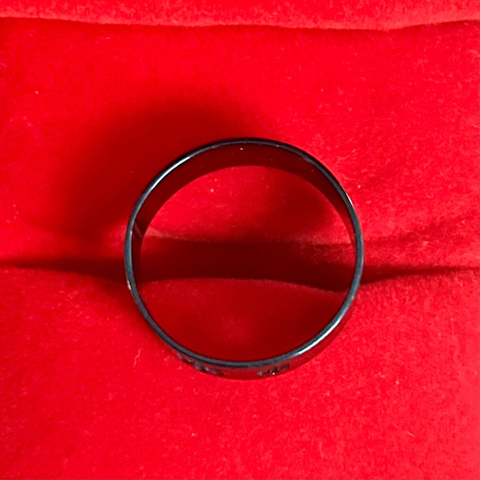 Metallic Blue Steel Flower Cutout 6mm Band Unisex Ring Size 9 4
