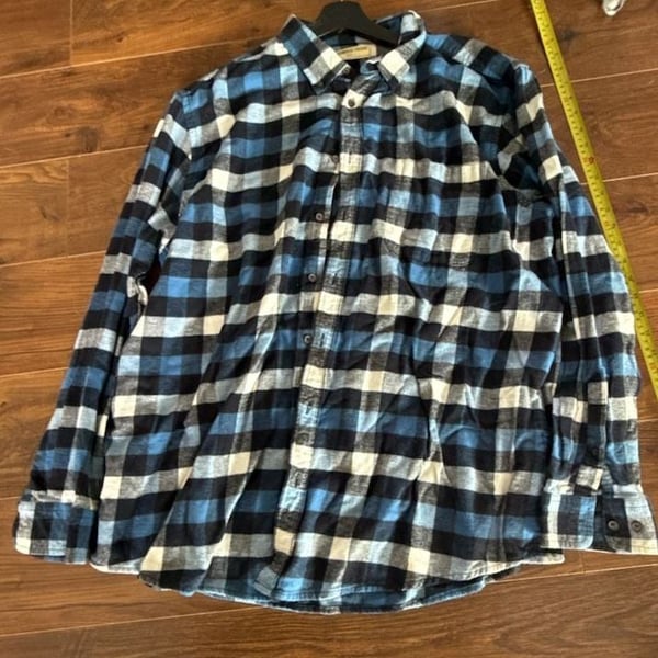 Redwood Creek Flannel Shirt Size 2XL Blue Plaid Long Sleeve Button Up