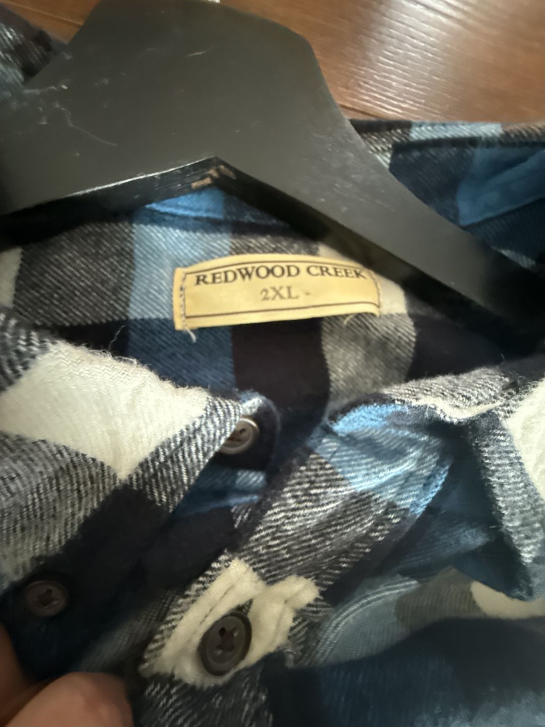 Redwood Creek Flannel Shirt Size 2XL Blue Plaid Long Sleeve Button Up 8