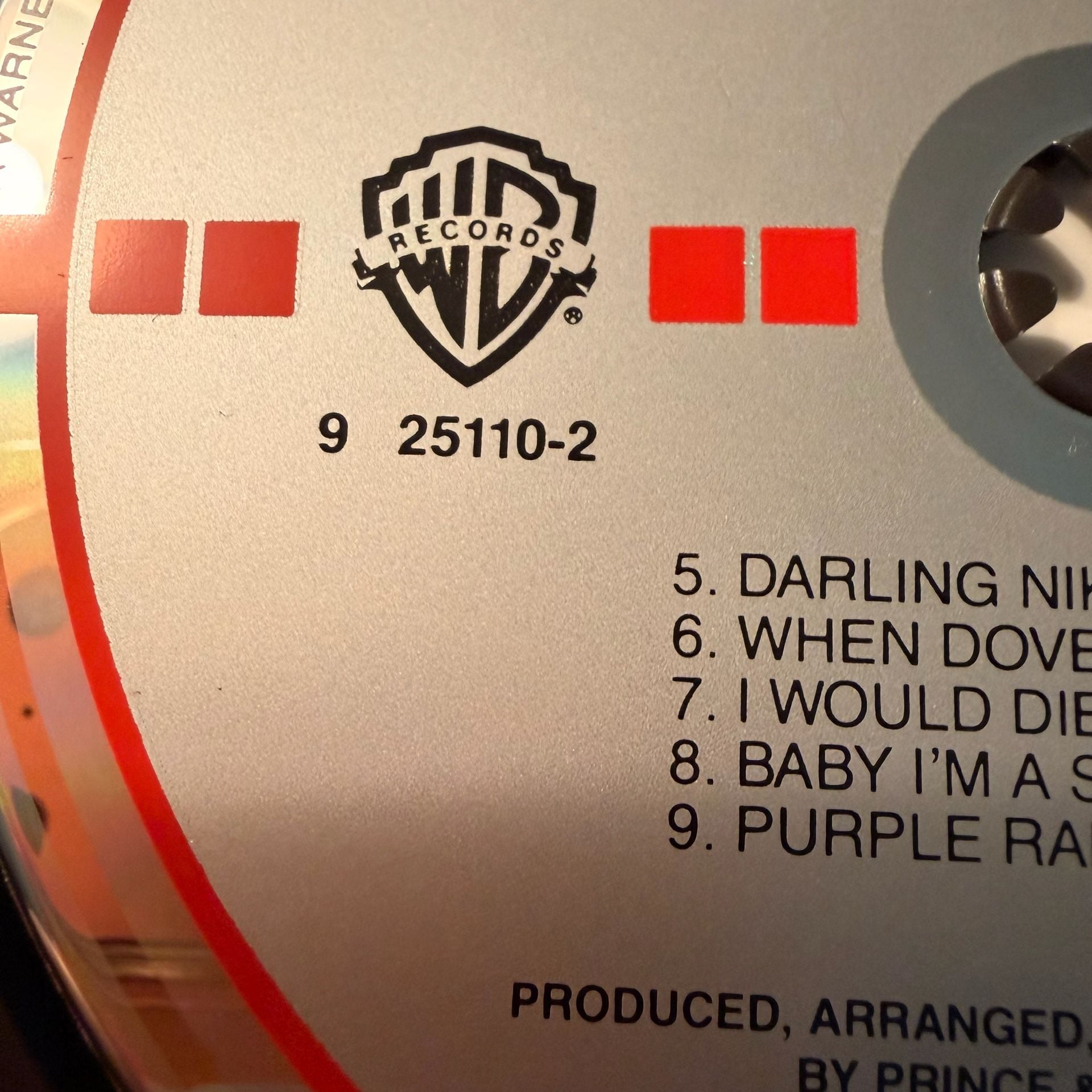 West Germany Pressing Polygram Prince And The Revolution Purple Rain CD 1984 Warner Bros  8