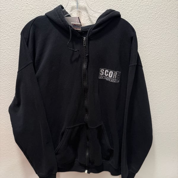 Score International Off Road Racing Zip Up Hoodie Black Sz Large or XL