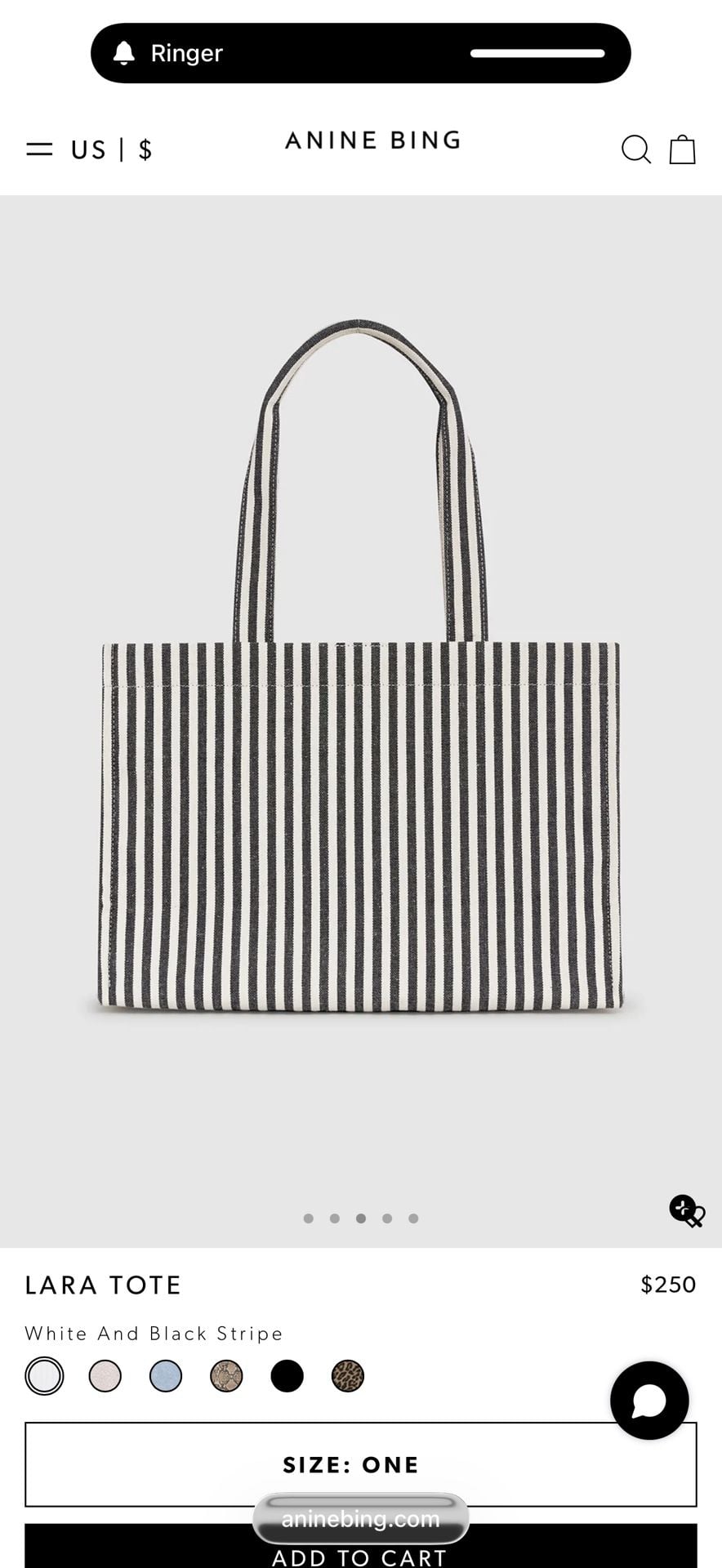 Anine Bing Lara Tote bag brand new. “dust bag included “ 3