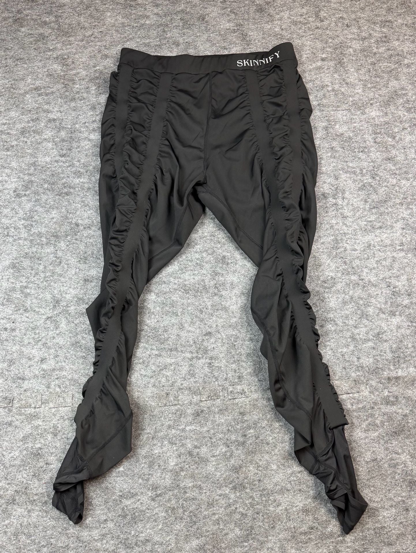 SKINNIFY Black Ruched High Waisted Compression Leggings Womens Size XXXXL 3