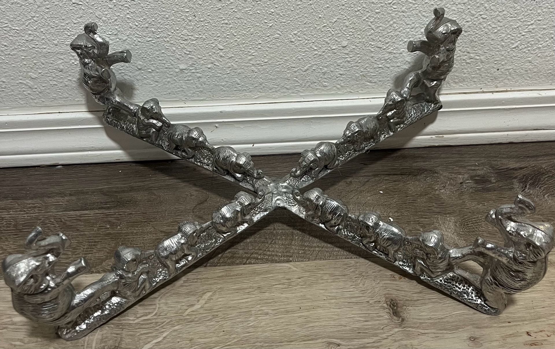 Arthur Court Elephant Casserole Dish Holder Cast Aluminum Stand 1