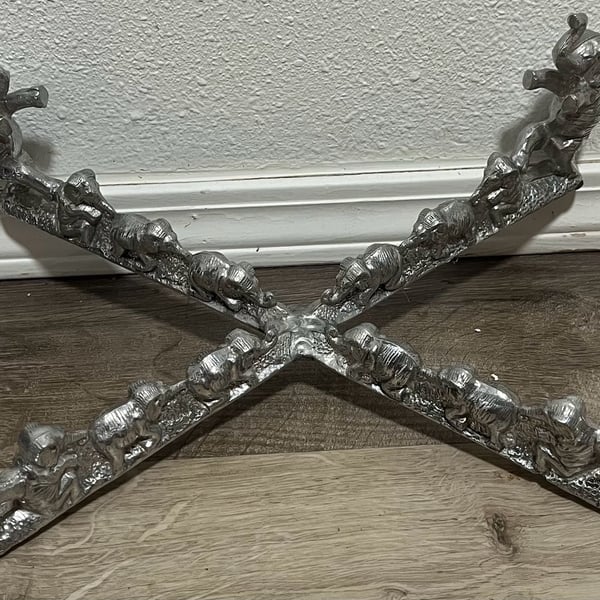 Arthur Court Elephant Casserole Dish Holder Cast Aluminum Stand