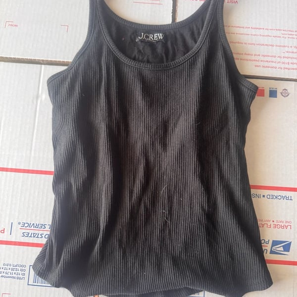 J. Crew Ribbed Tank Top Size M Black