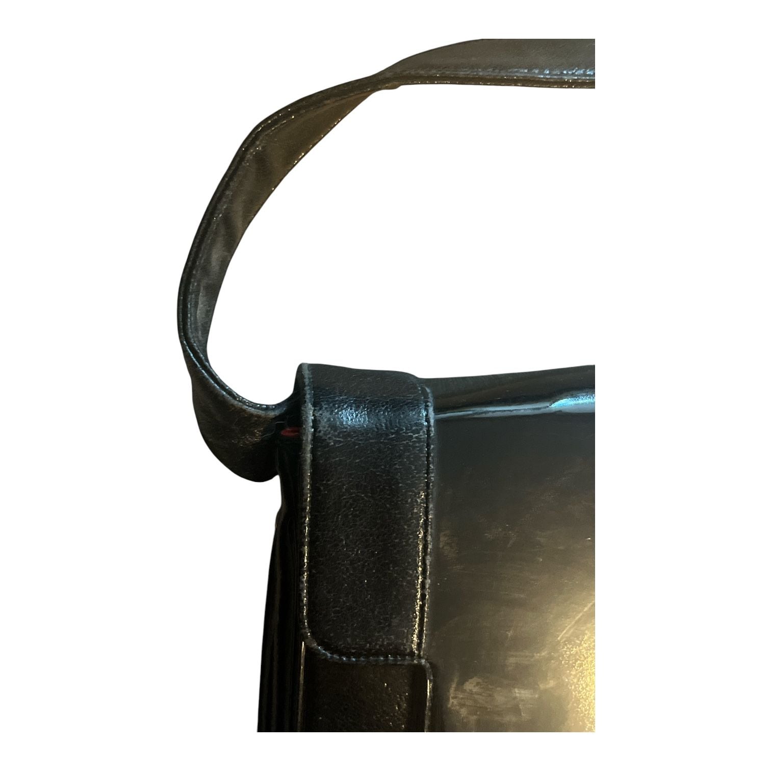 Francois California Vintage Black Patent Leather Shoulder Bag Purse 4