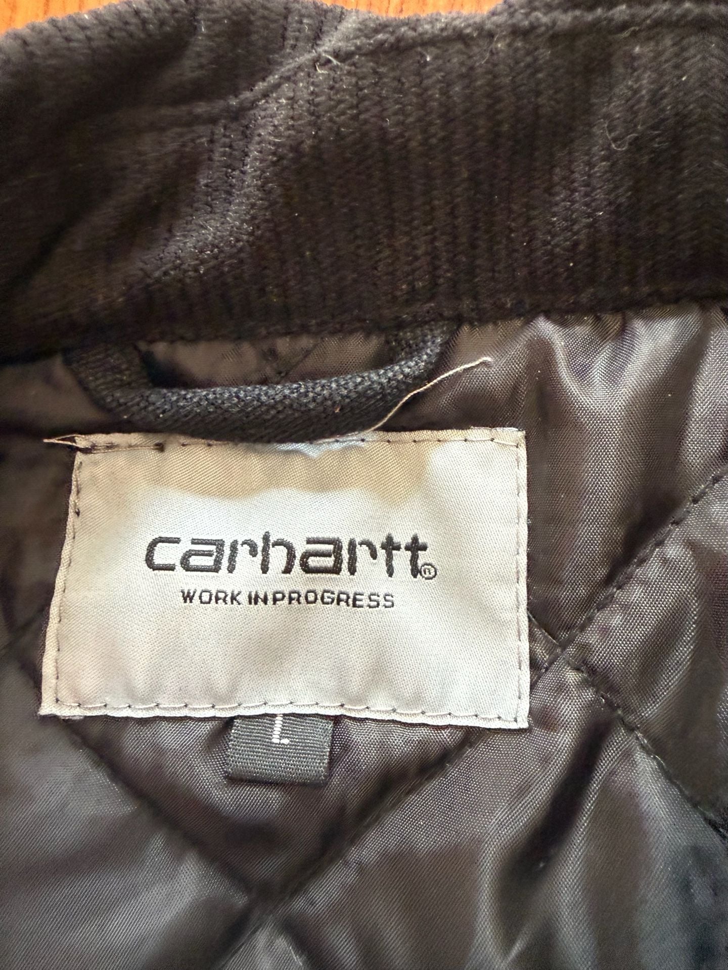 Carhartt WIP Detroit Jacket Size L Black Canvas Quilted 5