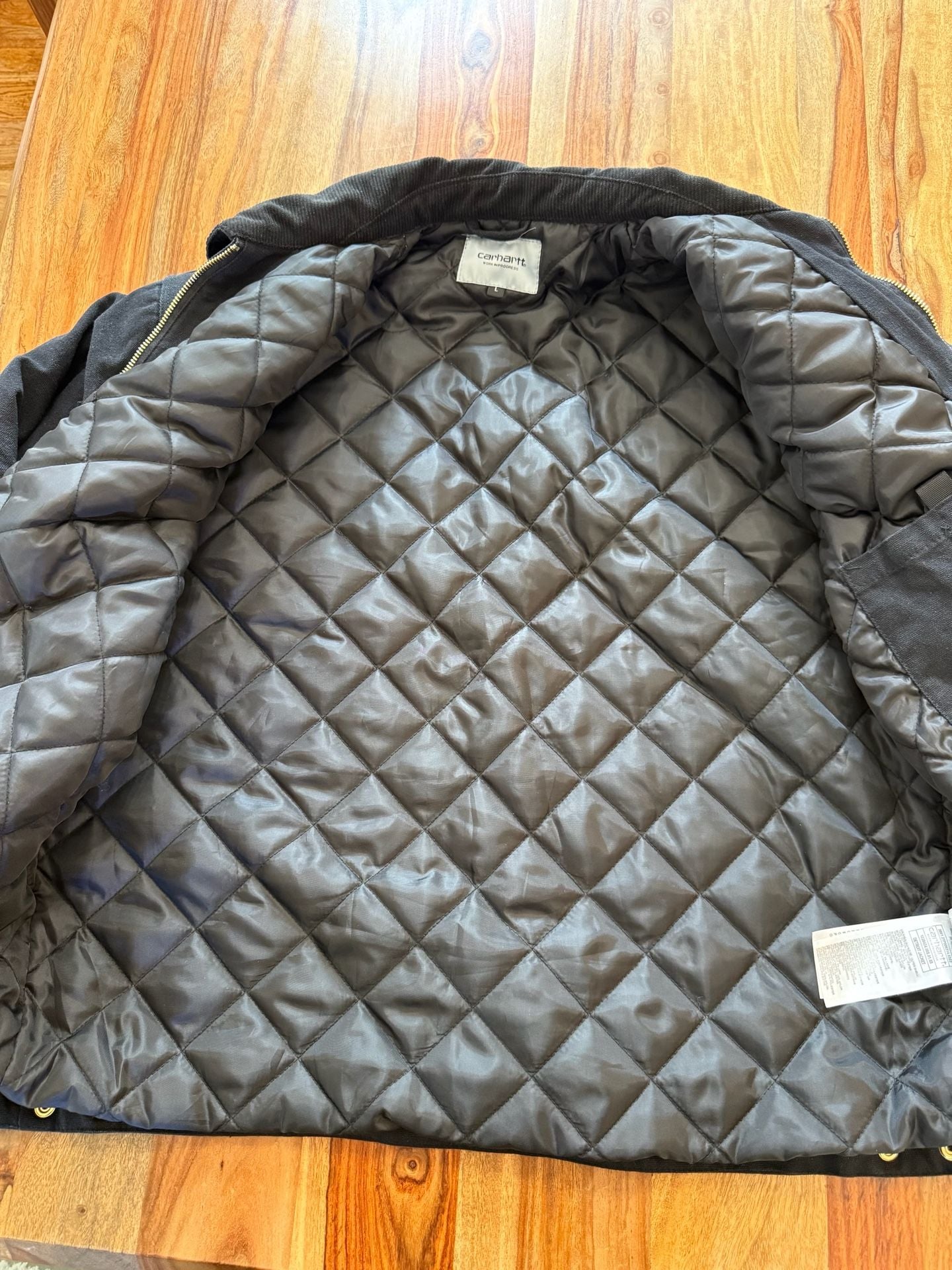 Carhartt WIP Detroit Jacket Size L Black Canvas Quilted 6