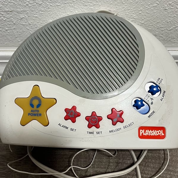 Playskool Kids Digital Alarm Clock AM/FM Radio PS-360N White Vintage