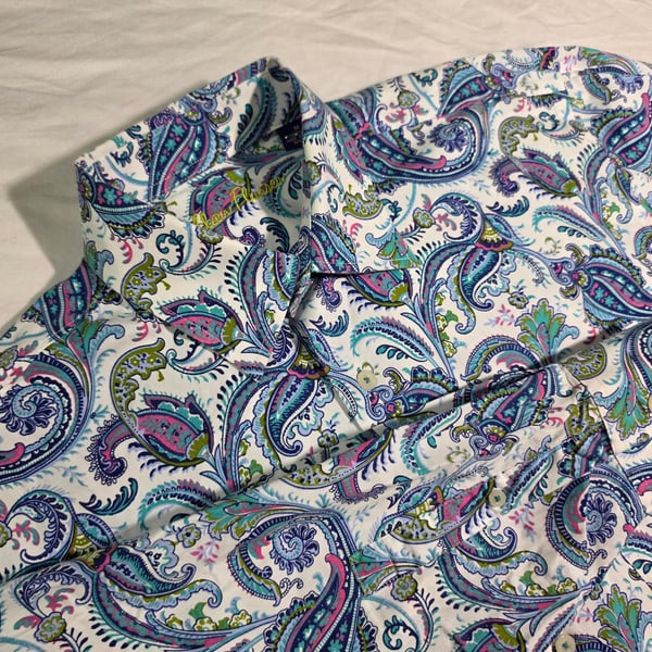 Alan Flusser Long Sleeve Button Down Shirt Size Medium Multi Paisley