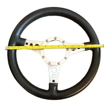 Moto-Lita Vintage Steering Wheel 14 Inch Black Leather 3 Spoke 5