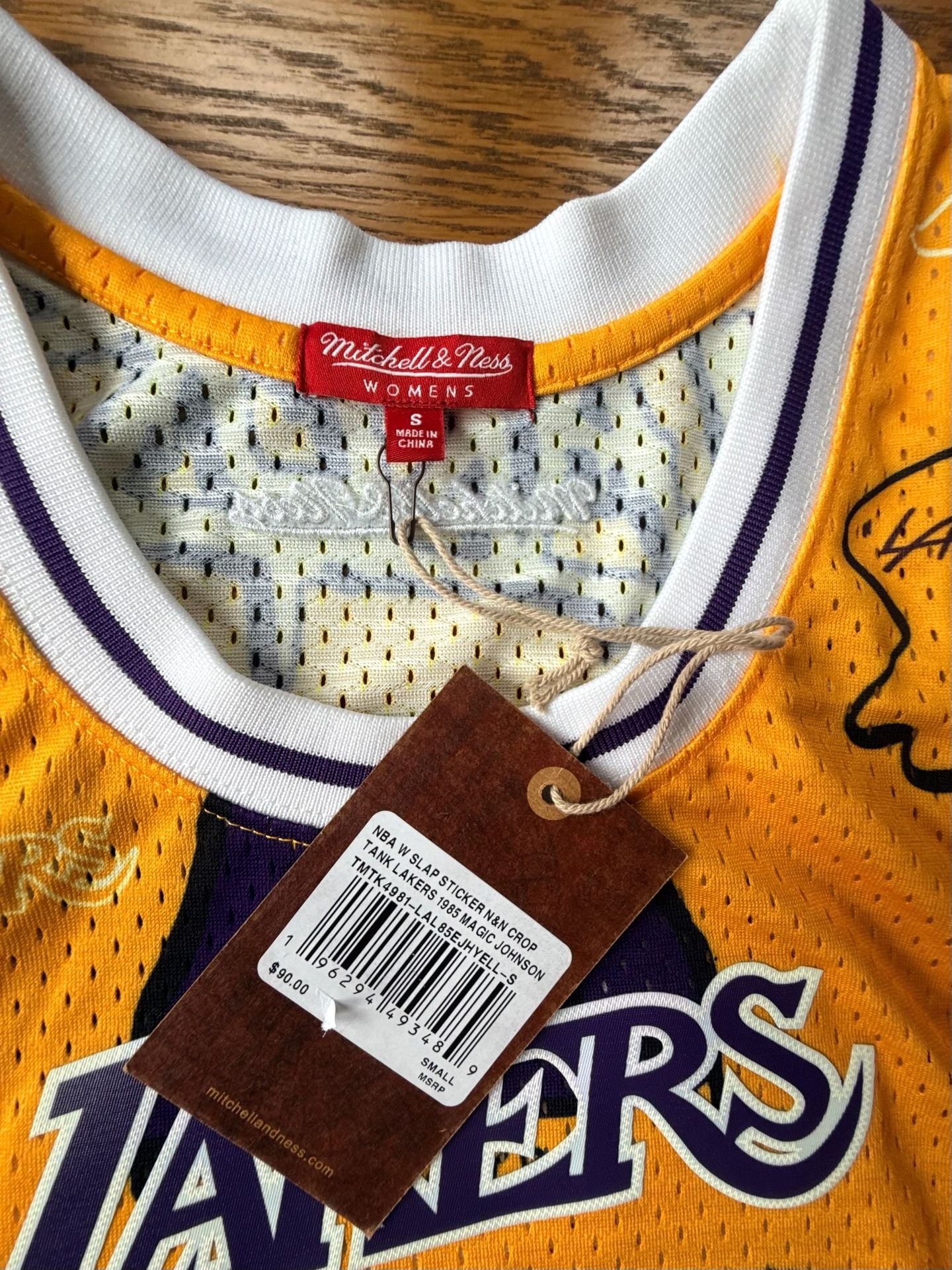 Mitchell & Ness Los Angeles Lakers Magic Johnson 1985 Crop Tank Size S 3