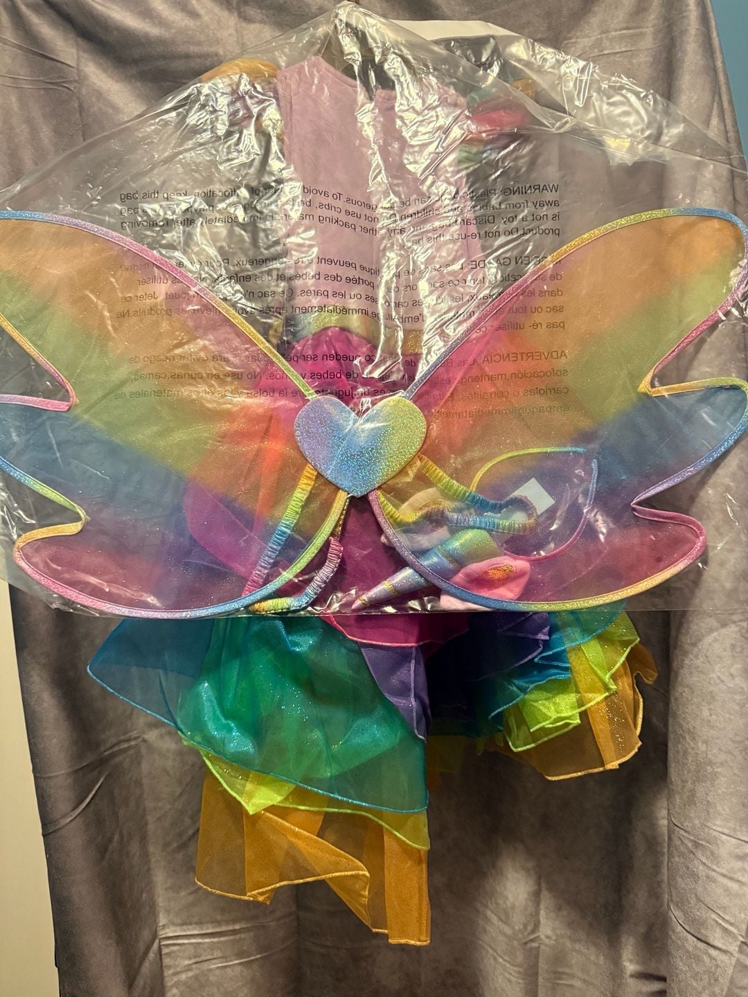 Member's Mark Unicorn Costume Size S 4-6X Rainbow Dress Headpiece Wings 4