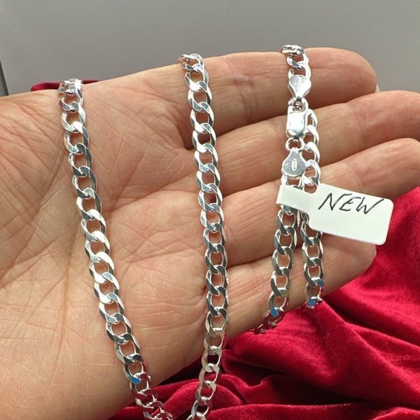 6 mm Cuban Curb Link Chain Necklace in Solid 925 Sterling Silver –