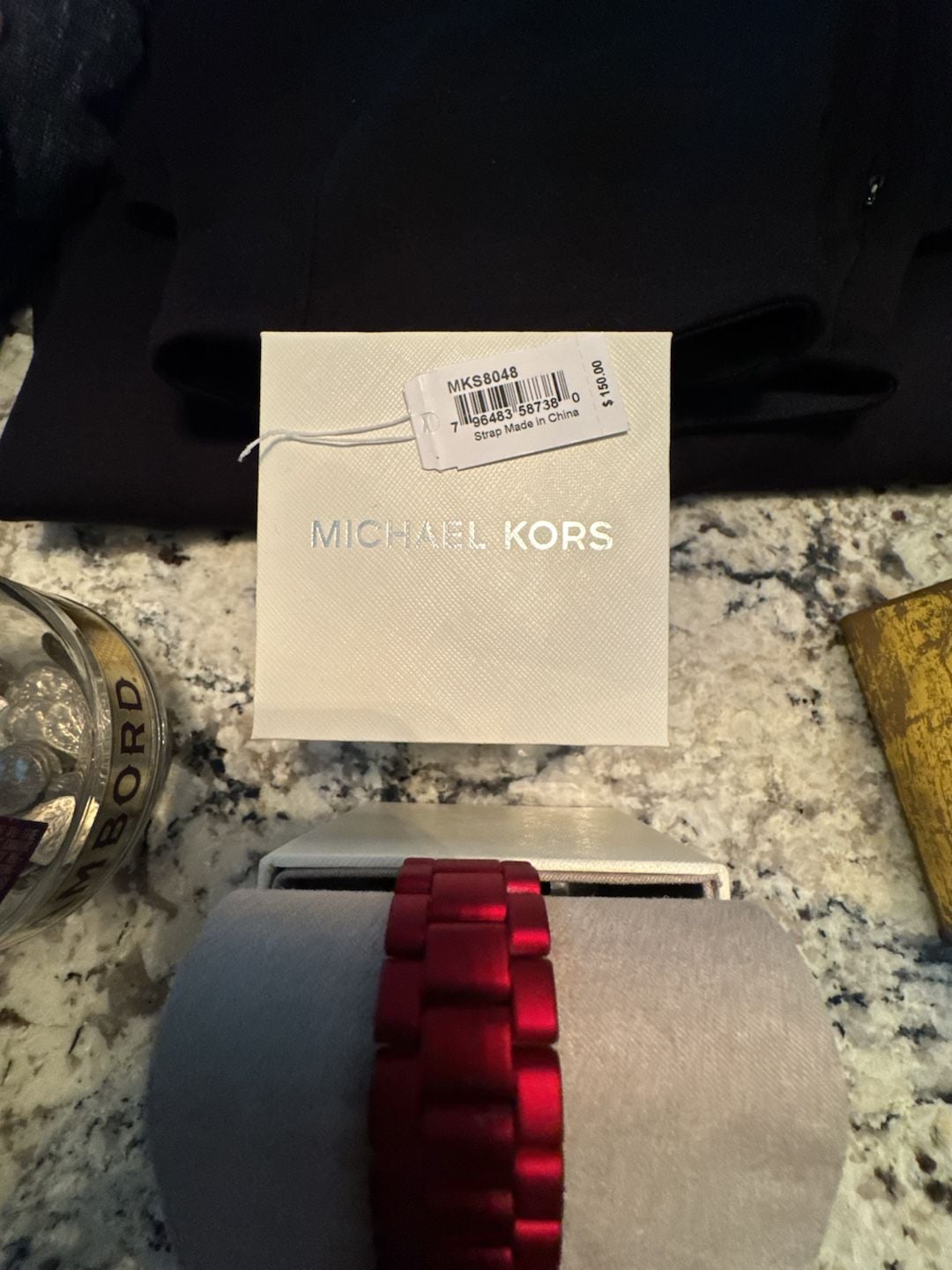 Michael Kors MKS8048 Red Watch Strap 2