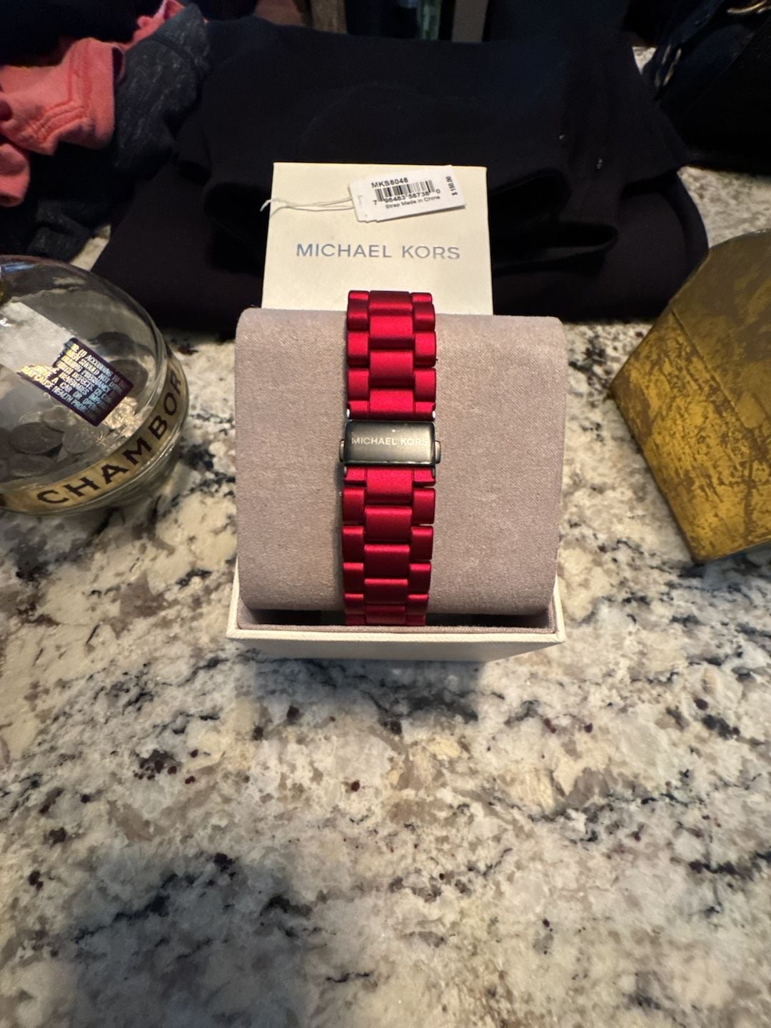 Michael Kors MKS8048 Red Watch Strap 1