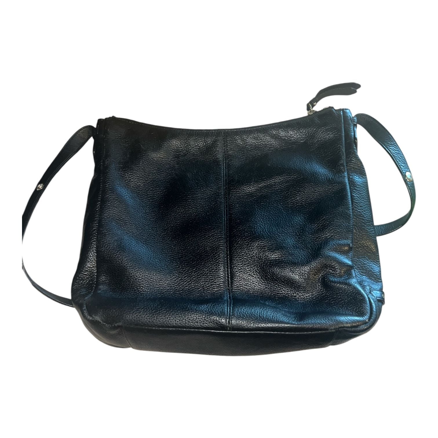 Cole Haan Black Leather Woven Braid Crossbody Hobo Shoulder Bag 3