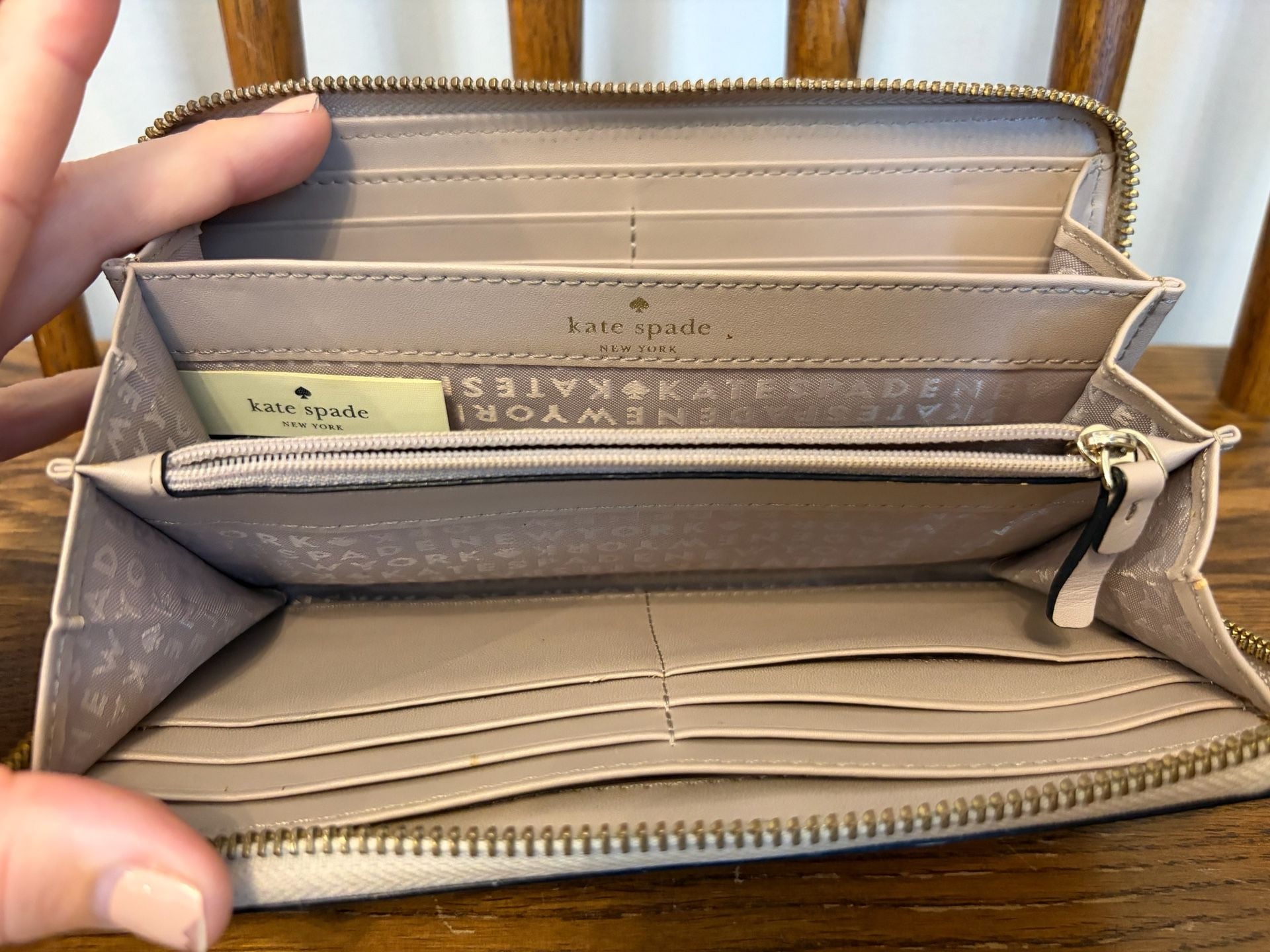 Kate Spade Grove Street Neda Zip Around Leather Wallet Warm Vellum 6