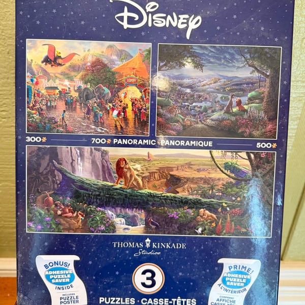 Disney Thomas Kinkade Studios 3-Puzzle Set – NEW / Never Opened