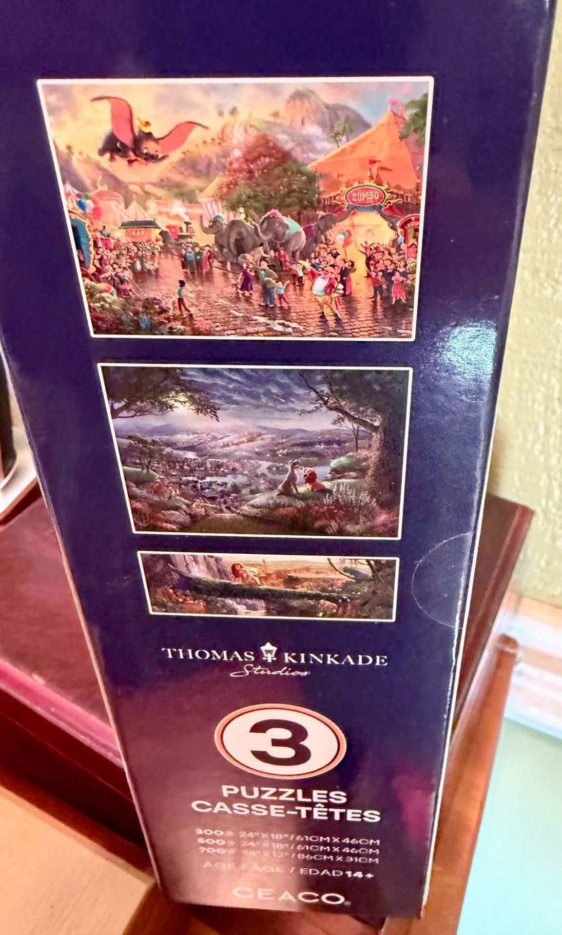 Disney Thomas Kinkade Studios 3-Puzzle Set – NEW / Never Opened 9