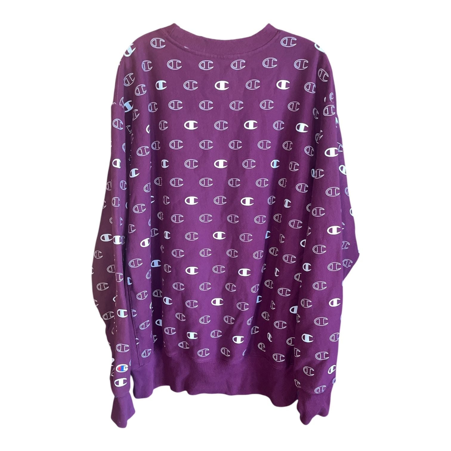Champion Reverse Weave All Over Print Crewneck Size 2X-Large Purple 3