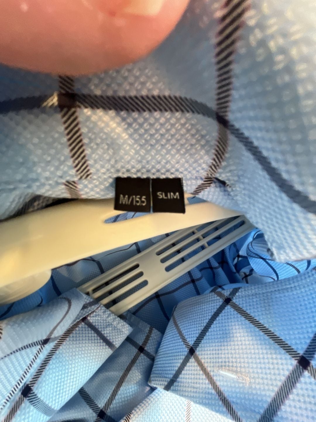 Hammer Made Plaid Dress Shirt Light Blue Check Long Sleeve 9