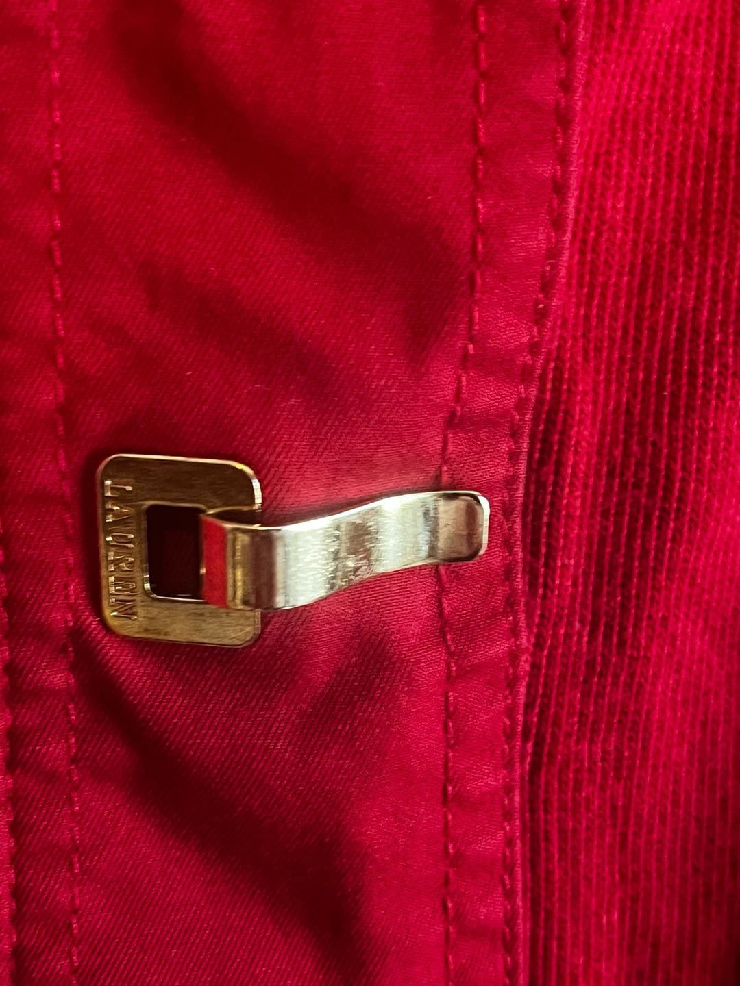 Lauren Ralph Lauren Jacket Size M Red Cotton Metal Clasp 5