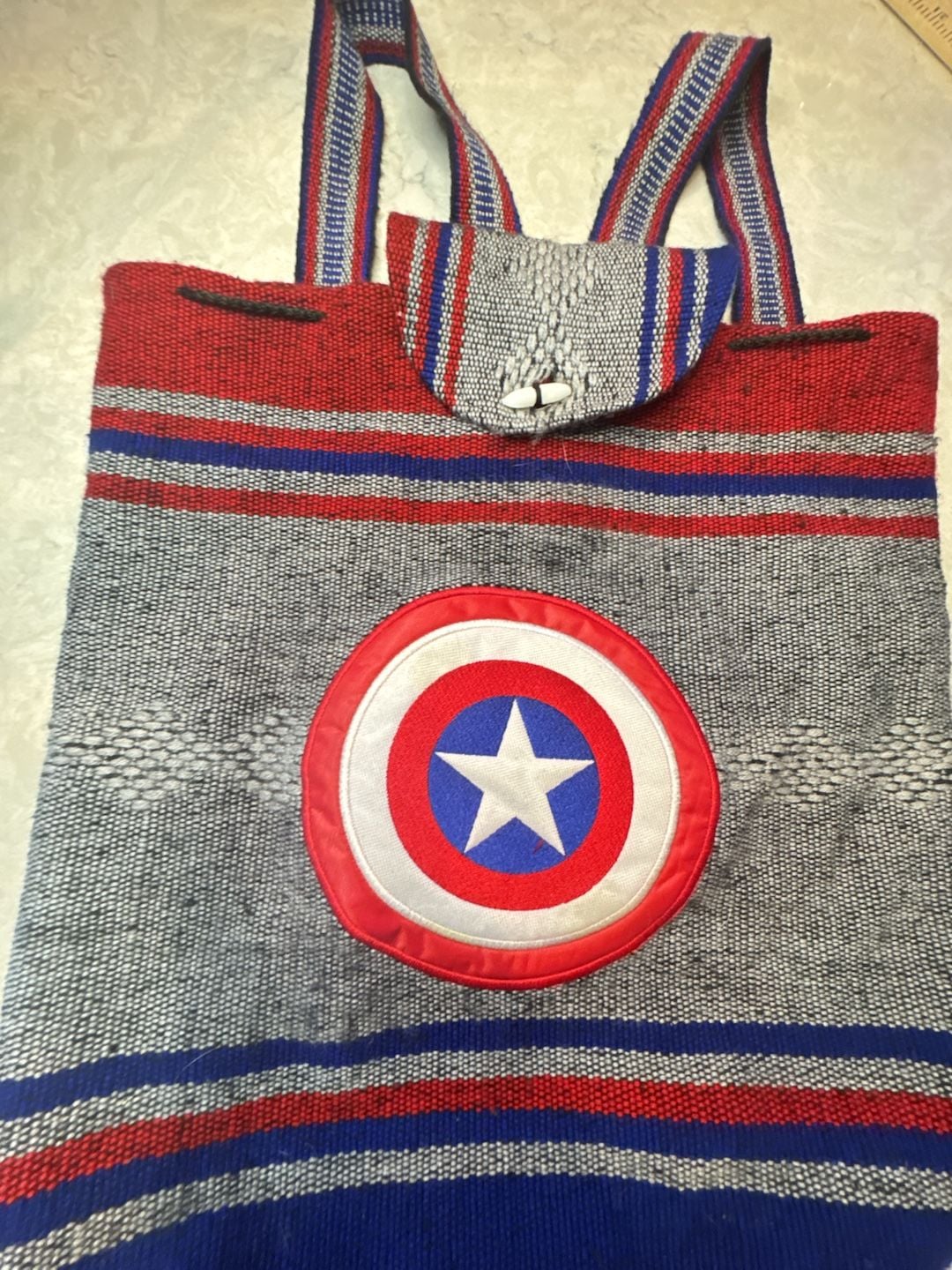 Marvel Captain America Woven Baja Backpack Red White Blue 3