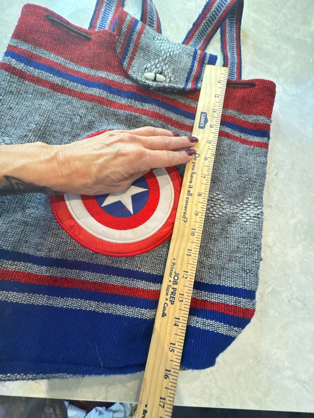 Marvel Captain America Woven Baja Backpack Red White Blue 5