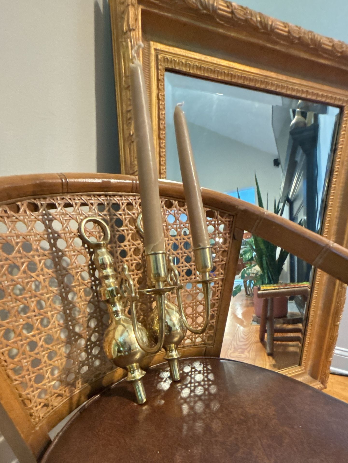 Vintage Brass Wall Sconce Pair 11