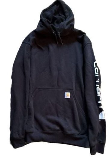 Carhartt K288 Midweight Sleeve Logo Hoodie Size S Black 2