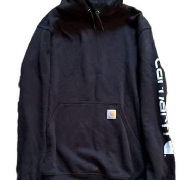 Carhartt K288 Midweight Sleeve Logo Hoodie Size S Black
