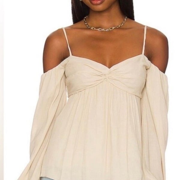 Bailey 44 Mariko Top Size XS Cream Off-Shoulder Long Sleeve