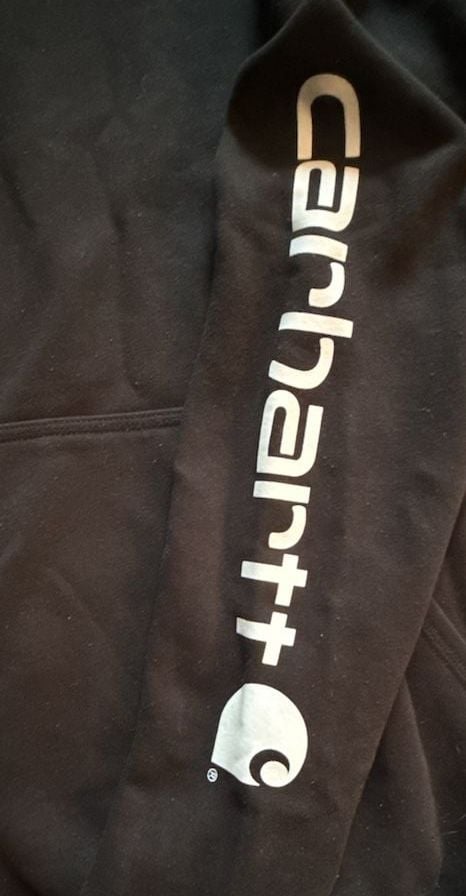 Carhartt K288 Midweight Sleeve Logo Hoodie Size S Black 4