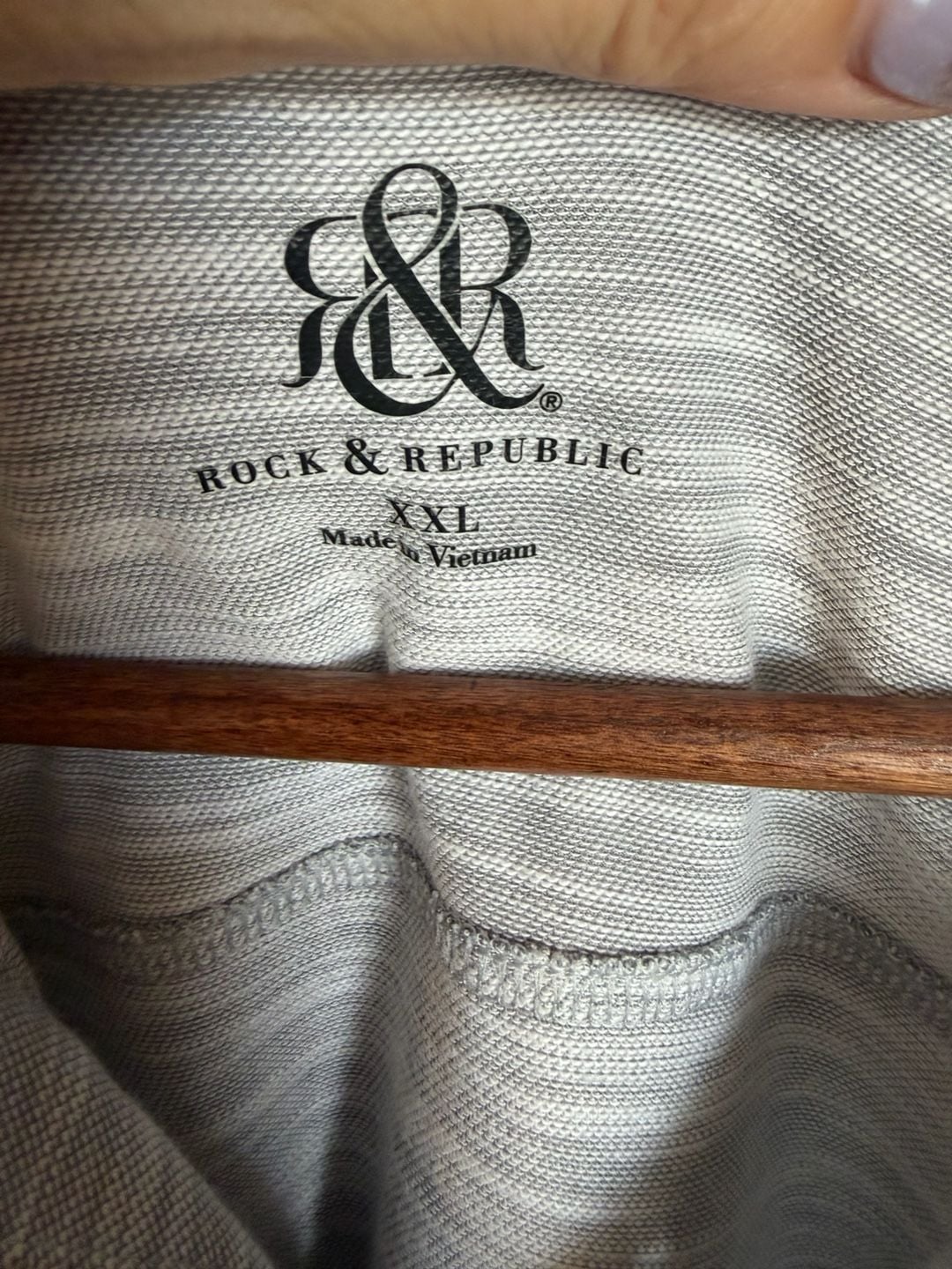 Rock & Republic Polo Shirt Size XXL Gray Heathered Pocket Short Sleeve 4