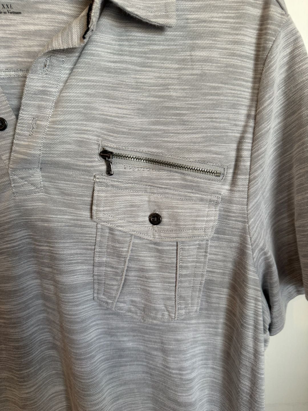 Rock & Republic Polo Shirt Size XXL Gray Heathered Pocket Short Sleeve 5