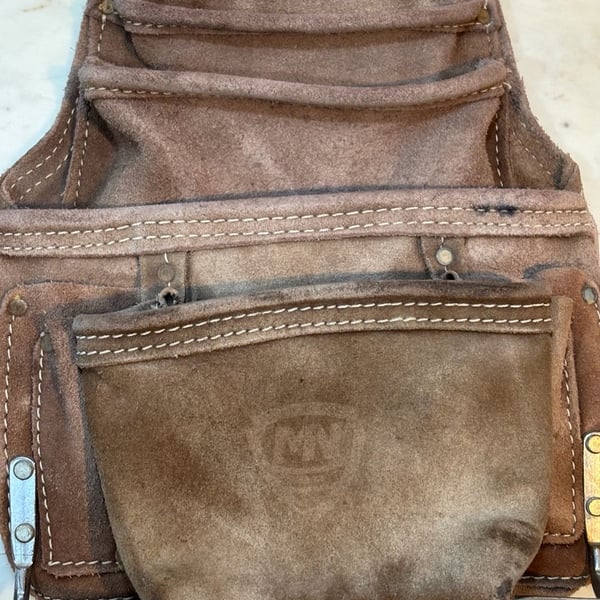 McGuire-Nicholas Suede Leather Tool Pouch Brown Work Belt Pocket Bag