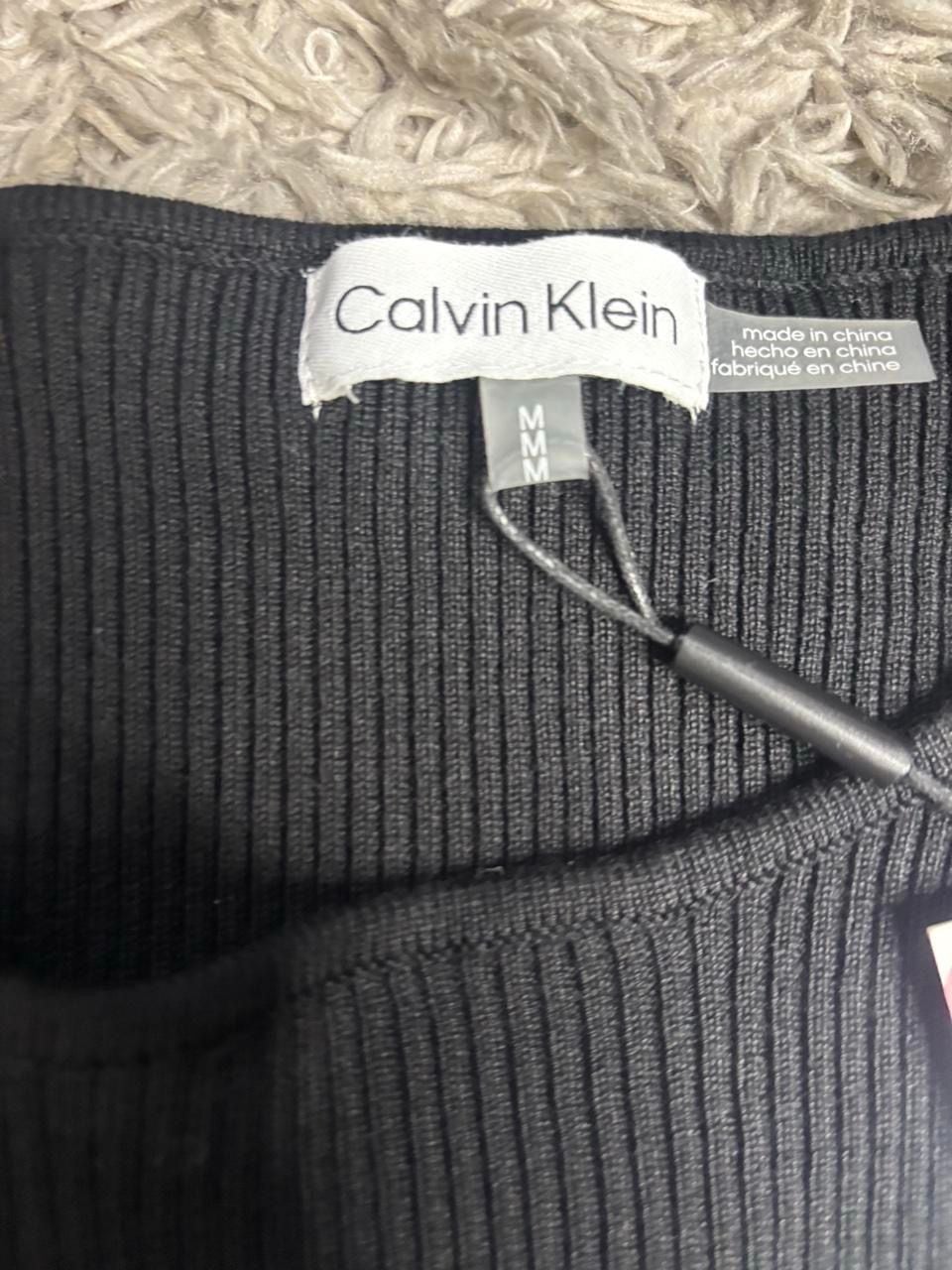 Calvin Klein Long Sleeve Ribbed Sweater Size M Black 4
