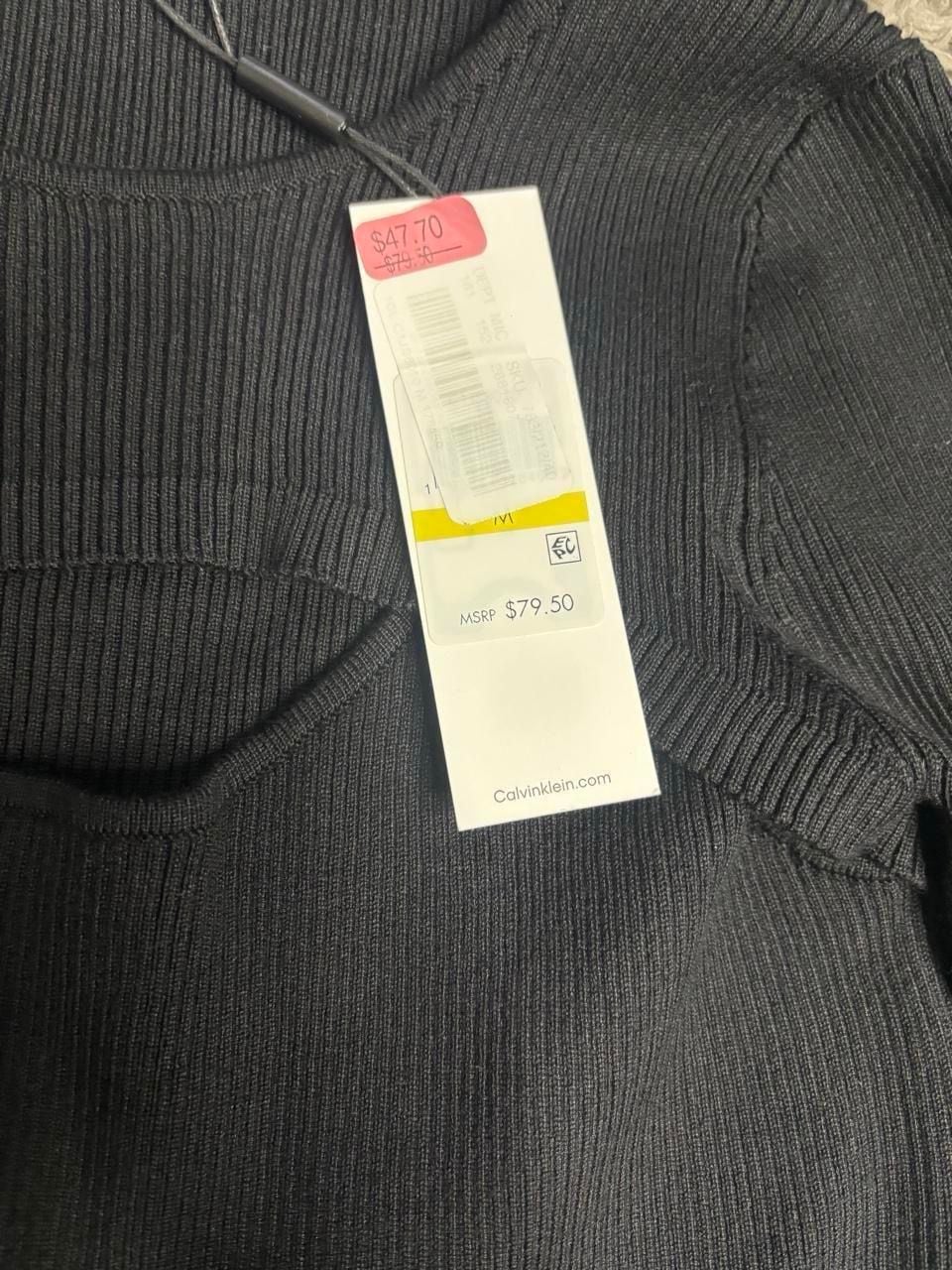 Calvin Klein Long Sleeve Ribbed Sweater Size M Black 5