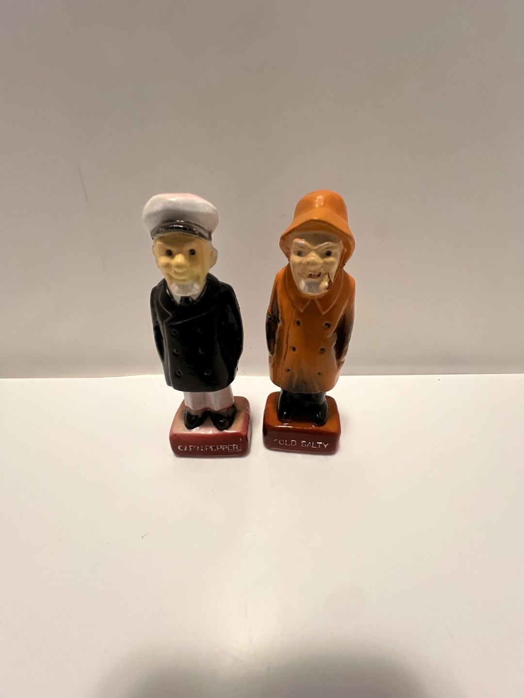 Vintage Cap'n Pepper & Old Salty Salt and Pepper Shakers Set Ceramic 1